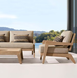Divano <span class=keywords><strong>da</strong></span> Esterno per Patio e Terrazza, Stile Nordico, Moderno e Semplice, con Rivestimento Rimovibile Impermeabile e Anticorrosione - Product Image 1