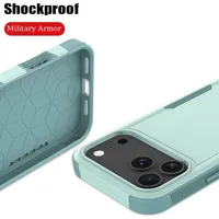 Coque de téléphone robuste antichoc pour iPhone 17 Air 16E 15 14 Plus 13 12 11 17 Pro Max – Housse hybride blindée anti-chute
