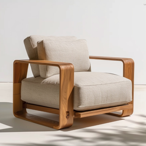 2025 nuevo sofá Modular de madera de alta calidad muebles de tela blanca cómoda silla de sala de estar - Product Image 5