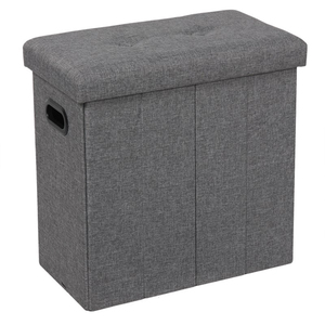 <span class=keywords><strong>Bailey</strong></span> diseño de botón de tela plegable de almacenamiento otomana - Product Image 1