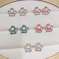 Boucles d'oreilles en perles d'eau douce naturelles d'origine Zhuji pour femmes, design floral mat plaqué or 18 carats haut de gamme, aiguille en argent 925 certifiée