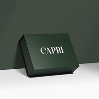Boîte d'emballage rigide pliable magnétique à rabat personnalisée en vert foncé mat pour montre, bijoux, accessoires, coffret cadeau de luxe