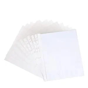 Nhà cung cấp tốt nhất bán lưu trữ an toàn tấm bảo vệ tiêu chuẩn Trọng lượng 11 lỗ rõ ràng nhựa tay áo Vòng chất kết dính Sheets