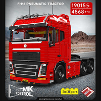 MOULD KING 19015S Kits de camions de remorquage lourds, pompe à béton pneumatique, briques, voiture télécommandée technique APP, blocs de construction pour enfants