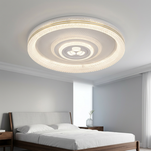 Plafonnier encastré élégant à trois anneaux concentriques, éclairage intérieur, trois couleurs, intensité réglable, <span class=keywords><strong>luminaire</strong></span> de luxe pour chambre principale - Product Image 5