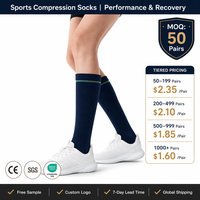 Chaussettes de compression montantes jusqu'au genou 20-30 mmHg, bas de contention graduée pour le sport, la course, le cyclisme, la randonnée, vente en gros OEM