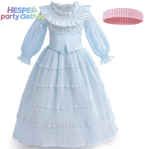 HESPER Movie Costumes Sweet Style Paired With Pink <b>Headbands</b> Children Clothing <b>Halloween</b> Cosplay Mermaid Princess Girls Dresses - Product Image 2