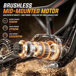 Moto tout-terrain électrique 4500W, 60V, en aluminium, IPX6, 55 degrés, 60Nm, pour adultes, cross tout-terrain, haute puissance 4500W, offre une puissance exceptionnelle - Product Image 2
