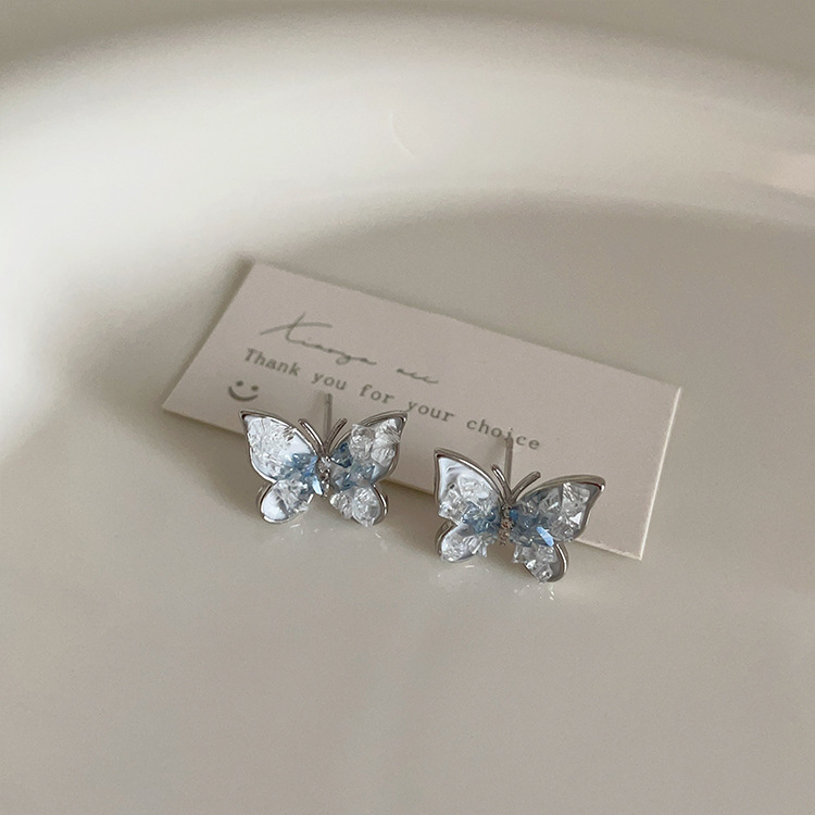 Papillons en cristal/bleu