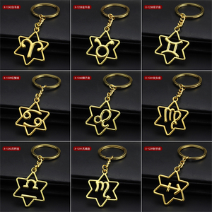 Wholesale Copper 12 Constellations logo Keychain/Keyring Hollow-carved Design 12 Constellations Pendant <strong>Gift</strong> for Birsday <strong>Gifts</strong> - Product Image 5