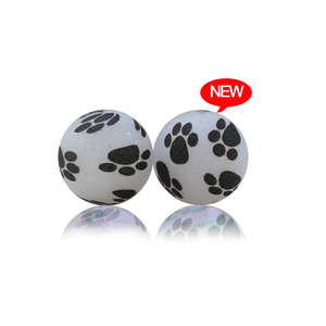 Nuevas Cuentas de Silicona con Purpurina de 15 mm de la Serie Huellas de Patas 2024, Redondas para Masticar, para Bolígrafos, Fabricación de Joyas, Collares, Pulseras, Manualidades DIY - Product Image 4