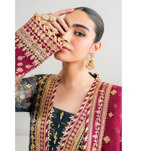 Handmade Salwar Kameez Suit Designer Indian Pakistani Art Silk Suit Punjabi Dress Material Party Wear Wedding - Product Image 5