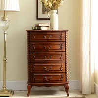 Coffre à tiroir en bois massif américain rétro chambre à coucher salon armoire de rangement armoire à casiers
