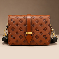 Damen Luxus Chevron Muster Umhängetasche Kleine quadratische Stil aus PU Leder beschichtete Leinwand Modische stilvolle Tasche