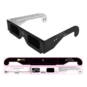 نظارات كسوف شمسية من الورق ISO & CE مخصصة من المصنع مع شعار لحماية العينين نظارات الكسوف من الورق المقوى - Product Image 3