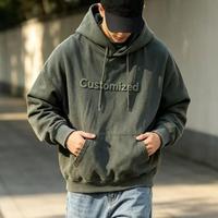 Sweat-shirt oversize avec logo brodé OEM, streetwear, sweats-shirts unis, impression par transfert DTF