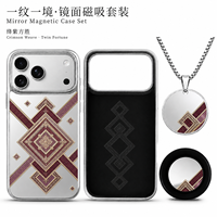 Ensemble d'accessoires pour téléphone tendance avec étui miroir personnalisé, support magnétique et collier en acier inoxydable imprimé