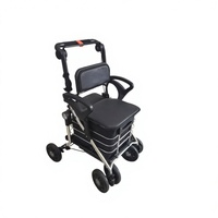 Chariot de courses en aluminium de haute qualité avec une capacité de 80 kg, conception pliable manuelle pour l'aide aux personnes âgées