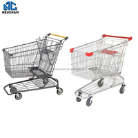 Vente en gros Chariot de supermarché 100L Chariot de magasin Chariot en métal avec 4 roues