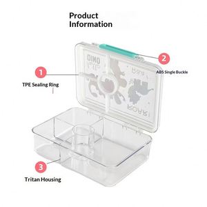 Tritan Transparent Thickened Multi-Functional Portable <b>Lunch</b> <b>Box</b> Vacuum Sealed Non-Slip <b>Compartment</b> Cartoon Design Food Grade - Product Image 2