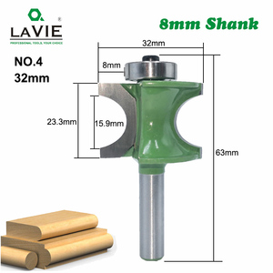 LAVIE 1 PC 8Mm Shank Bullnose Wet Nửa Vòng Bit Endmill Bộ Định Tuyến Bit Gỗ 2 Flute Mang Công Cụ Chế Biến Gỗ Phay cutter MC02047 - Product Image 6