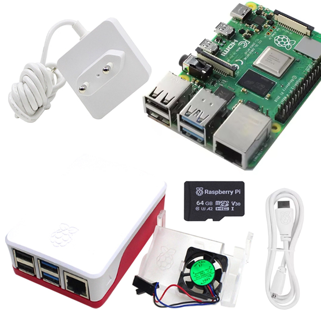 Raspberry Pi 4 Electronic Modules and Kits with Basic Power Supply Shell SD Card and Display