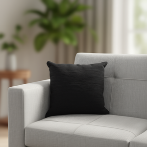 Coussin en chenille noir 45*45CM, coussin de siège et oreiller en chenille - Product Image 2