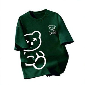 T-shirt à manches courtes noir pour homme YUHAO, coupe classique, 100 % coton tricoté, col roulé formel, logo imprimé sur le devant, couleur unie, écologique - Product Image 5