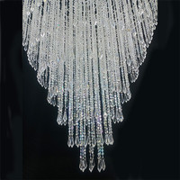 Élégant lustre en perles d'acrylique de style européen Grand luminaire de décoration de mariage moderne Lustre en pendentifs en acrylique