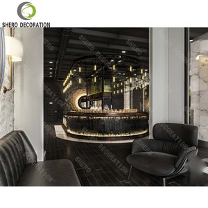 Bancone <span class=keywords><strong>Bar</strong></span> Commerciale Personalizzato con Scaffali per Bottiglie, Bancone per Ristorante su Misura, Design Personalizzato per <span class=keywords><strong>Bar</strong></span> e Cantine - Product Image 2