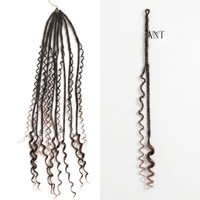 Extensions per capelli all'uncinetto Boho Locs Premium da 24 pollici all'ingrosso, dreadlock sintetici Goddess con punte ricce