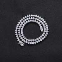 Chaîne de zircon à trois griffes de 4 mm, bracelet tennis à une rangée de zircons à 3 griffes