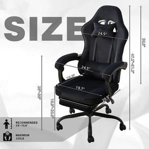 <span class=keywords><strong>Chaise</strong></span> de jeu Silla Gamer avec repose-pieds, support lombaire et appui-tête, chaises d'ordinateur à hauteur réglable, <span class=keywords><strong>chaise</strong></span> de jeu en tissu - Product Image 2