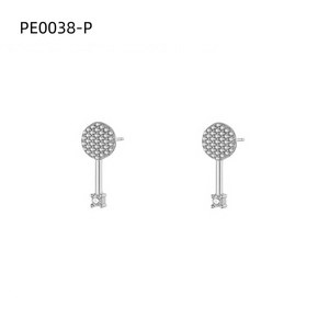 ต่างหูแฟชั่นเซอร์โคเนียสตั๊ด PE0038 สำหรับผู้หญิงเครื่องประดับคุณภาพสูง - Product Image 1