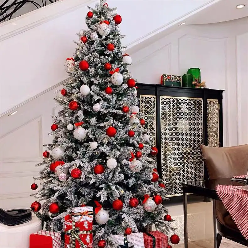 2024 Creative Flocking Mini Christmas Tree Hot Selling LED PVC Desktop Decorations