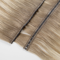 Extensiones de Cabello Ruso de Lujo, Invisibles, Finas, Sin Costuras, Trama Plana, Doble Trama, Rubias, Extensiones de Cabello Humano