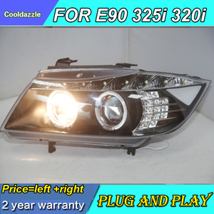 Conjunto de Faros Delanteros con Ojos de Ángel LED para BMW E90 330I 320I <span class=keywords><strong>318i</strong></span>, Años 2005 2006 <span class=keywords><strong>2007</strong></span> 2008, E90 - Product Image 5
