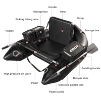 Bateau pneumatique de pêche en PVC avec sangles réglables/règle de mesure du poisson/sac de transport