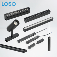 LOSO Commercial Lighting 48V Office Hotel Home Ultra Thin Aluminium Encastré LED Magnétique Track Light