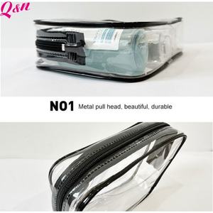 Artículos de tocador completos Interés Costura reforzada transparente con cremallera Bolsa de maquillaje cosmético de PVC - Product Image 5
