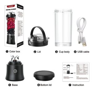 Mini-mixeur personnel sans fil rechargeable USB-C avec moteur sans balais, fonction auto-nettoyante, pour smoothies aux fruits, idéal pour les voyages - Product Image 6