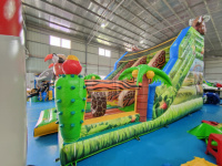 Toboggan aquatique détachable d'enfants gonflables extérieurs commerciaux de terrain de jeu tropical à vendre la partie sautant le toboggan gonflable de château