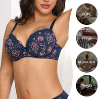 BINNYS vente en gros nouveau Design imprimé fleur haute qualité confort portant D Cup Sexy dames sous-vêtements soutien-gorge push up pour les femmes