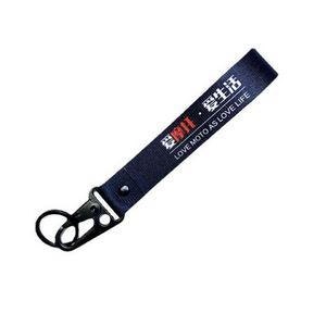 Wholesale Bulk High Quality Custom Logo Fabric Loop Wristlet Key Chain Strap Promotion <b>Anime</b> Embroidery Hoops <b>Keychains</b> - Product Image 4