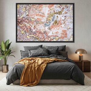 Printed Canvas Artwork: Gold Marble Glass Wall Art, Luxury Home Decor,<b>BLACK</b> <b>FRAMED</b> CANVAS - Product Image 3