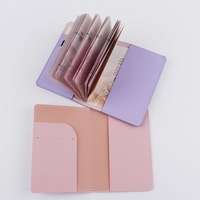 Sarung paspor kulit PU 6 warna, dompet paspor sangat ramping untuk Pria & Wanita