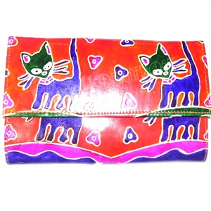 <b>Cute</b> Cartoon Cat Printed PU Leather Fold Over Wallet with Satin Lining for Women Stylish Daily Use Clutch <b>Purse</b> by Lowellcraft - Product Image 1