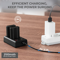 Batterie d'appareil photo rechargeable K&F Concept haute capacité 2100 mAh EN-EL15 pour Nikon Z6, Z7, D780, D850, batteries d'appareil photo numérique