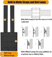 Portacargador Doble, Portacargador MOLLE de Liberación Rápida para Cargadores Dobles de 9 mm / .40 cal / 45 ACP