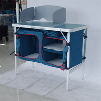 Table de cuisine de camping pliable en aluminium légère et portable avec logo personnalisé pour l'extérieur
